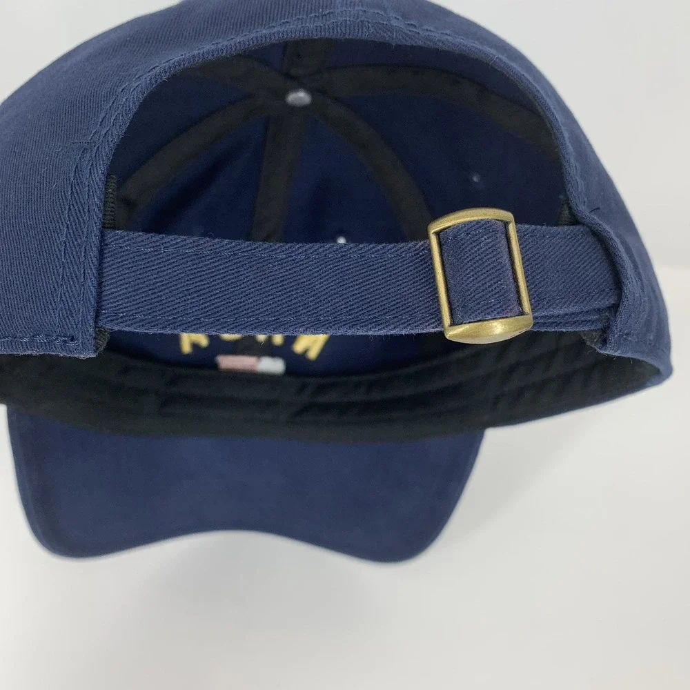 NASA USA Flag Hat Buzz Aldrin Blue Adjustable Strap OSFM Souvenir Baseball Cap